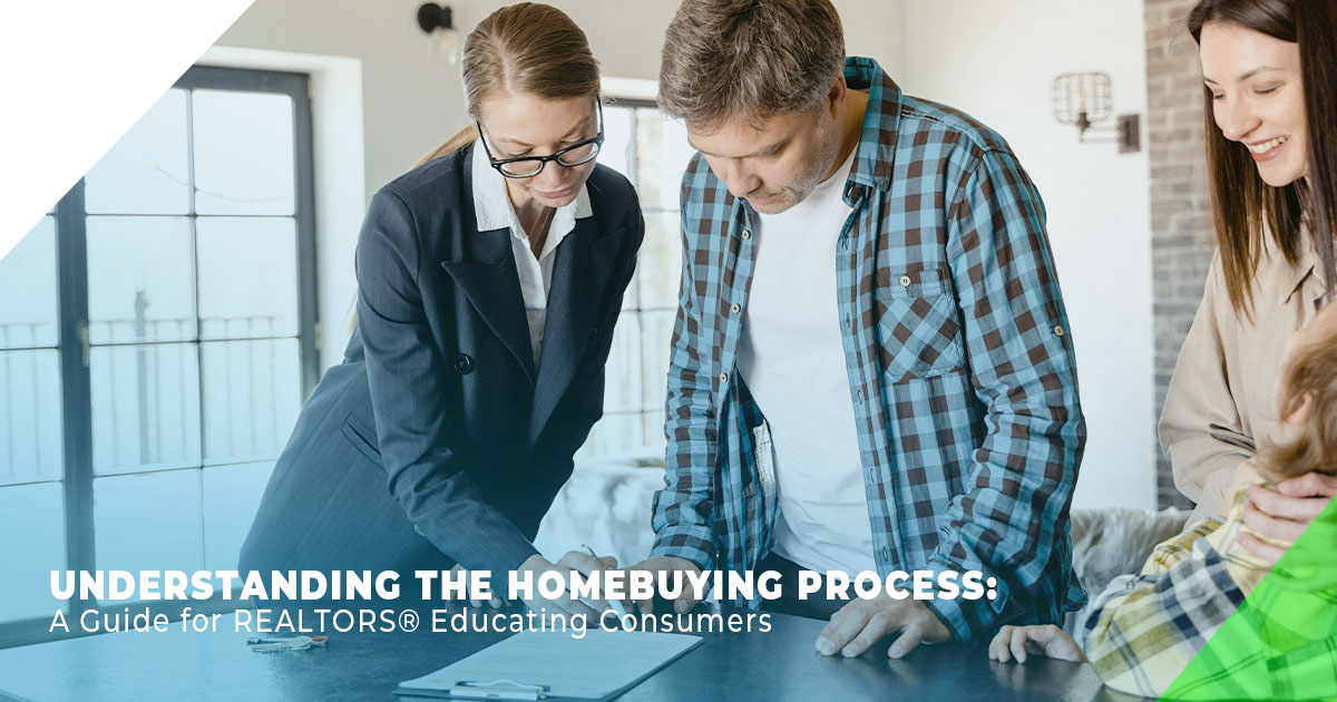 Homebuyer meeting with REALTOR® to discuss home buying process steps.